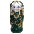 Miniatyrbild 5 av 5: 7 st gröna tröja ryska flicka Nesting Dolls Matryoshka leksaker