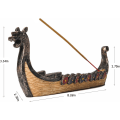 Miniatyrbillede 2 af 5: Dragebåd Røgelse Brænder Resin Vikingeskib Røgelse Brænder Hånd