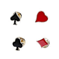 Pikkukuva 1 / 5: 4 Tyylikästä pokerikortti-rintamerkkiä, tyylikkäät asusteet, puvun koristelu, rintakoru, lahja miehille ja naisille (B)