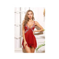Miniatyrbillede 5 af 5: Lingeri til kvinder, blonde babydoll, sexet chemise, V-hals, mesh natkjole