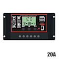 Miniatyrbillede 1 af 5: 60A/50A/40A/30A/20A/10A Solcelleladningsregulator Automatisk PWM-regulatorer LCD-display Dobbelt USB-udgang (Sort)