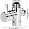 Miniatyrbilde 4 av 5: 3-veis Bryterventil Kranadapter G1/2 Tomme - Dusj T-adapter, Messing Diverter For Kran For Hånddusj/YY