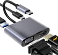 Miniatyrbilde 1 av 5: USB C til VGA HDMI-adapter, 4 i 1 Type C Hub til VGA HDMI 4K UHD