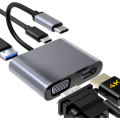 Miniatyrbillede 1 af 5: USB C til VGA HDMI-adapter, 4 i 1 Type C Hub til VGA HDMI 4K UHD