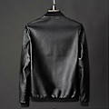 Miniatyrbillede 2 af 4: Forår Efterår Ny Læder Herre Casual Jakke Koreansk Moderigtig Slim-fit Flot Ungdom Biker Jakke (5XL sort)
