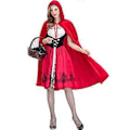 Pikkukuva 4 / 5: Aikuisen Punaisen Ratsastajan Hupun Asuste Prinsessamekko + Huppu Viitta Halloween Asut Cosplay Hieno Pukeutuminen Joulujuhliin (L)