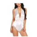 Miniatyrbilde 1 av 5: Kvinners Lingerie Satin Bodysuit Teddy Babydoll One Piece Halter Paj