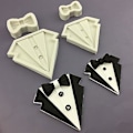 Miniatyrbillede 2 af 5: 3D Jakkesæt Skjorte Sløjfe Silikoneform Fondant Kagekantforme Chokoladeform (Lille)