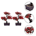 Miniatyrbillede 3 af 3: 2 stk. Kunstige potteplanter Skrivebord Falske potteplanter Bonsai ornamenter