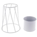Pikkukuva 5 / 5: Nordic Stand Mehikasvi kukka väri vihreä Ruukku Minimalistinen metallinen rautamaljakko Työpöydän koristelu rekvisiitta (B Valkoinen)