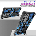 Miniatyrbillede 3 af 5: Kamuflage Armor Case til Samsung Galaxy S23 Ultra 5G (Mørkeblå)