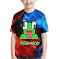 Miniatyrbild 1 av 2: Barn Pojkar Flickor Unspeakable 3D-tryckta Kortärmade T-shirts Tecknade Rundhalsade Toppar Tee (11-12 År B)