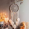 Miniatyrbillede 1 af 5: Håndlavet Boho Dream Catcher Væghængning i Bomuld