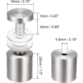 Miniatyrbilde 2 av 5: 3/4 Diameter x 1-1/4\"(19x32mm) Avstandsskruer Veggmontering Panel Braketter Akrylglass Negler 6stk