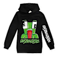 Miniatyrbillede 1 af 2: Unspeakable Print Langærmet Hættetrøje Casual Hættetrøje Pullover Toppe Til Børn Drenge Piger -NMAOV(11-12 År Sort)