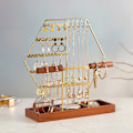 Miniatyrbillede 2 af 5: Guld Smykke Display Stativ - Hexagonal Smykke Træ - 7 Dyr - Ørering Holder - Organizer med Ch
