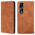 Miniatyrbild 1 av 5: For Honor 90 Pro Stötskyddande Telefonfodral Skin-touch PU Läderfodral Stativ Kortfack Telefonskal (Stil D)