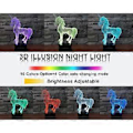 Miniatyrbillede 3 af 5: Enhjørning (D) 3D Illusion Natlys Legetøj, 16 Farver Skift Smart Touch & Fjernbetjening, Hjem Decor LED Sengelampe Bordlampe, Jul Fødselsdag