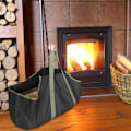 Miniatyrbillede 4 af 5: (Sort+grøn) Brændeholder Log, Heavy Duty Robust Canvas Log