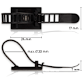 Miniatyrbilde 2 av 5: 50 stk. Sorte selvklebende kabelbindere - fest kabel med selvklebende base f