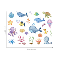 Miniatyrbillede 2 af 5: Stickers Muraux sous la Mer Autocollant Mural Tropicale Poisson