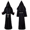 Pikkukuva 2 / 3: Halloween Keskiaikainen munkki asu viitta munkki velho pappi cosplay asu (M Musta)