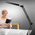Miniatyrbilde 3 av 5: Justerbar LED Skrivebordslampe Leselys med Klemme Metall Svingarm Bordlampe 10 Lysstyrkenivåer Skrivebordslamper for Hjemmekontor Arbeid Lesing