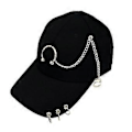 Pikkukuva 1 / 5: Unisex-baseballlippikset kolmirenkaisella ketjulla, musta rento isähattu