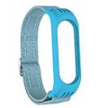 Miniatyrbillede 2 af 5: Til Xiaomi Mi Band 3 / 4 / 5 Twill 8-formet Spænde Urrem (Lyseblå)