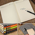 Miniatyrbillede 2 af 5: Bærbar notesblok i læder, personlig journal A5/B5 notesbog til forretningskvinder og -mænd (B5 Sort)