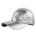 Miniatyrbilde 1 av 5: Baseballcaps i imitert skinn for menn med krokodillemønster, ensfarget hatt med justerbar stropp (Grå)