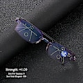 Miniatyrbillede 1 af 5: Rimless Anti Blåt Lys Progressive Multifokale Læsebriller Computer Briller (Styrke 1.00)