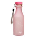 Miniatyrbild 1 av 2: 550ml Plast Frostat Vattenflaska Okrossbar Läcksäker BPA-fri Vattenflaska för Yoga Löpning Utomhussporter (Rosa)