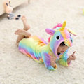 Miniatyrbillede 2 af 3: 3-10 År Piger Unicorn Flannel Hættetrøje Badekåbe Dressing Gown Bæltet Robe Nattøj (6-7 År Regnbue)