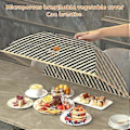 Miniatyrbild 3 av 5: Bärbar Parasoll-Stil Matöverdrag Vikbart Nät Skydd Mat Parasoll-Tält Anti-Fluga Bord Måltidsöverdrag (Rektangulär 50x70cm Kaffe Rutiga)