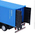 Miniatyrbillede 3 af 5: 1:48 Legeret Container Lastbil Model Legetøj Høj Simulation Børn Billegetøj Køretøj Blå Container Lastbil Model