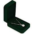 Miniatyrbillede 3 af 5: Vert Foncé Velours Pendentif Boîte Boîte De Rangement Anniversa