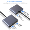 Pikkukuva 2 / 5: USB C - VGA HDMI -sovitin, 4-in-1 Type C -keskitin VGA HDMI 4K UHD:lle