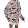 Miniatyrbilde 2 av 5: Julegenser for kvinner, langermet, rund hals, pullover, topp, vinter, avslappet, løs rund hals ullkjole (XL Rød)