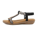 Miniatyrbillede 2 af 5: Sommer Nye Damesandaler Elastikbånd Let og Behagelige Sandaler (EU 41 Sort)