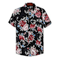 Miniatyrbillede 1 af 5: Hawaiiskjorter til mænd til forårsferie og sommer (XL sort)