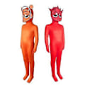 Miniatyrbild 3 av 5: Sprunki Cosplay Kostym Jumpsuit Party Maskerad Bodysuit (110 Brun)