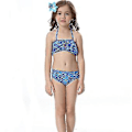 Miniatyrbild 4 av 5: Barnens Baddräkt Flickor Sjöjungfru Svans Bikini Set Baddräkt Baddräkt (7-8 År Mörkblå)