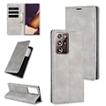 Miniatyrbillede 1 af 5: Til Galaxy Note20 Ultra Magnetisk Sugning Læder TPU Etui (Grå)