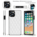 Miniatyrbillede 2 af 5: Case til iPhone 14 med Kæde PU Læder Datura Diamantgitter (Hvid)