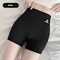 Miniatyrbild 4 av 5: Bekväma Biker Shorts för Kvinnor med Fickor Högmidjade Yogabyxor Nya (XL Svart)
