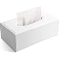 Miniatyrbild 1 av 5: Läder Tissue Box Modern Ren Vit