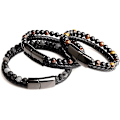 Miniatyrbillede 3 af 5: Ægte læder blå sten 21cm original herre armbånd lavet af 6
