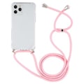 Pikkukuva 2 / 4: Neljäkulmainen TPU-kotelo narulla iPhone 15 Plus:lle (Vaaleanpunainen)