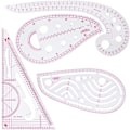 Miniatyrbillede 1 af 5: Sylinjal 4 stykker Tøjlinjal Metrisk linjal Kurvelinjal til